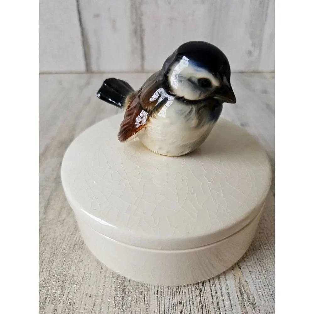 Goebel bird lidded dish container jewelry 839914‎ vintage canister